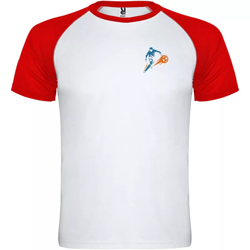 Indianapolis sportowa koszulka dziecięca z krótkim rękawem - Biały-Czerwony (K6650-RED-WHITE)