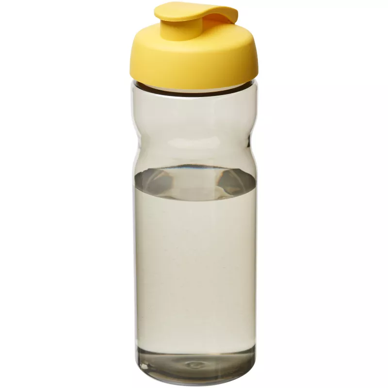 Bidon H2O Eco o pojemności 650 ml z wieczkiem zaciskowym - Ciemnografitowy-Żółty (21009710)