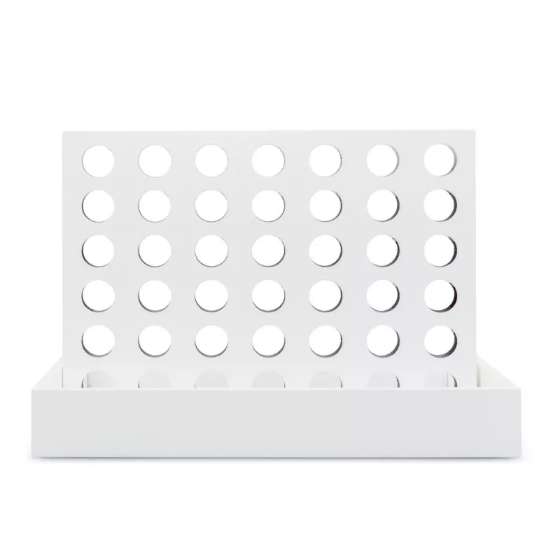 Drewniana gra zręcznościowa "połącz cztery" - biały (P940.243)