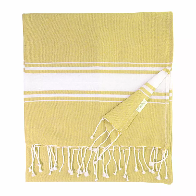 Cancun ręcznik plażowy z recyklingowanej bawełny - żółty (AP800607-02)