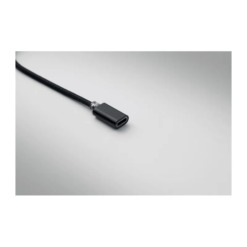 Brelok z kablem 3 w 1 i hubem USB aluminiowy HUBLUE - Czarny (MO3150-03)