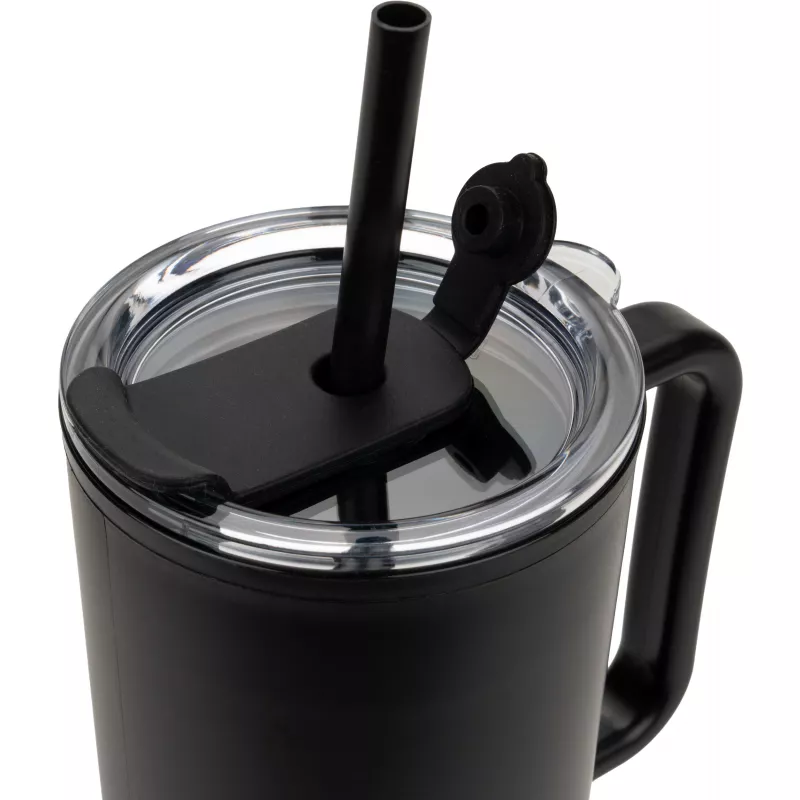 Kubek ze słomką XXL 1200 ml TEODORA - czarny (8468603)