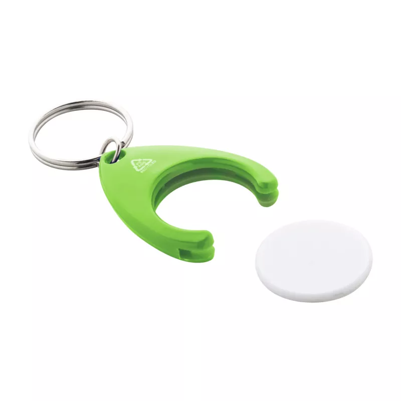 Brelok z żetonem do wózka RPET Neppy - zielony (AP874021-07)