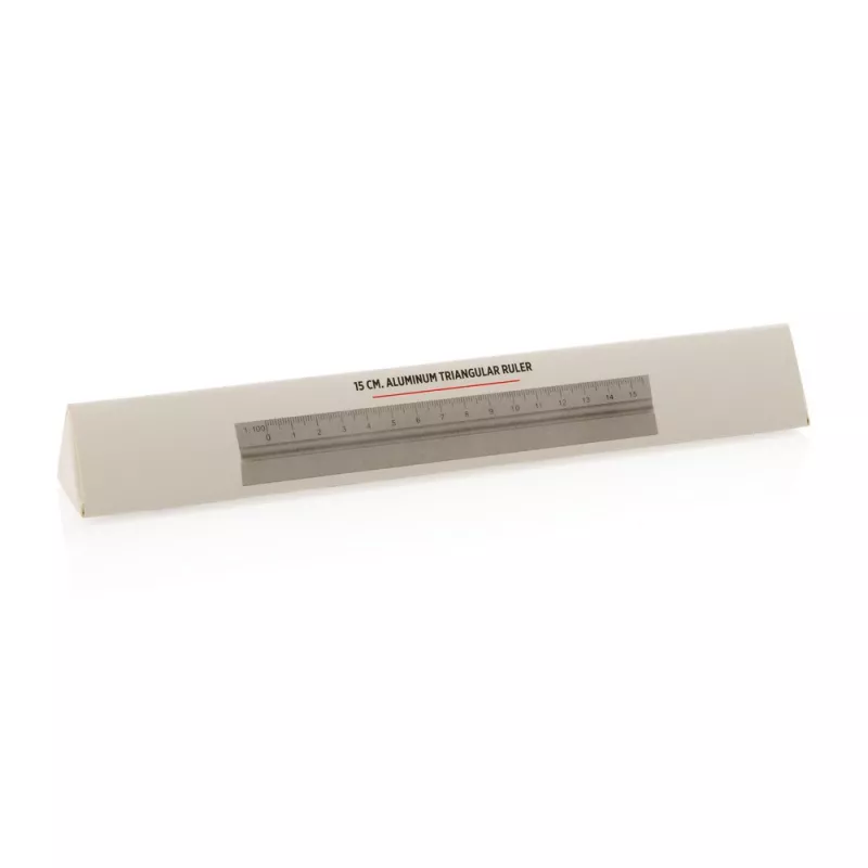 Linijka 15 cm ze skalami - srebrny (P165.142)