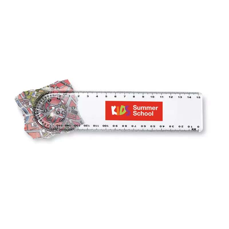 Linijka 15 cm z lupą i kątomierzem LASTA - Przezroczysty (KC3102-22)