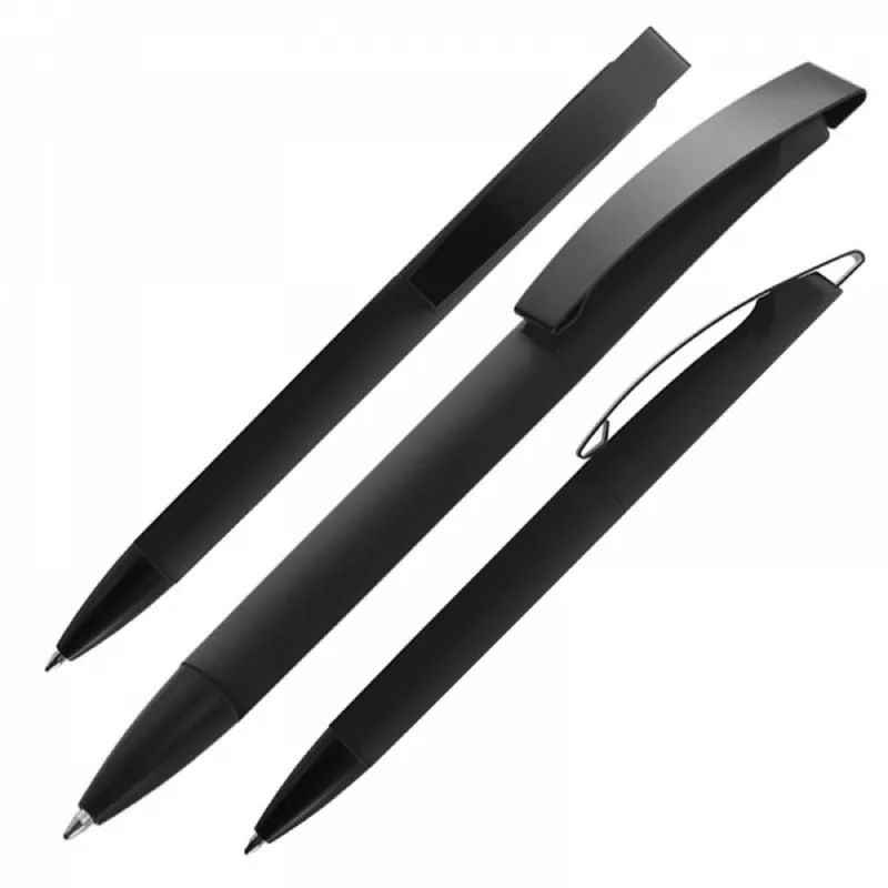 Długopis plastikowy soft touch BRESCIA - czarny (009903)