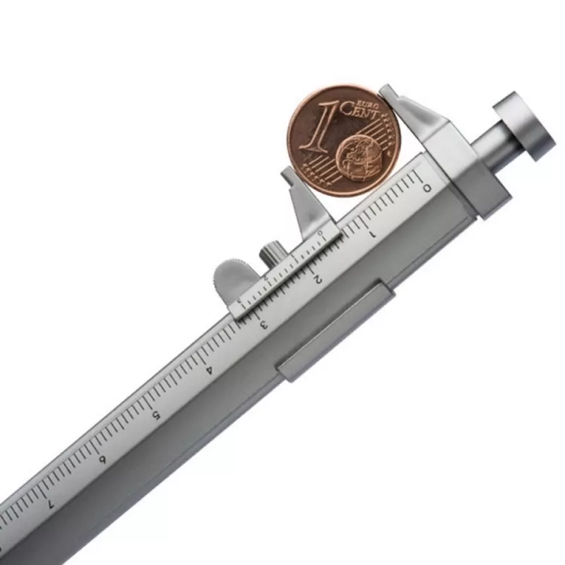 Długopis plastikowy z suwmiarką PRESCOT - szary (197207)