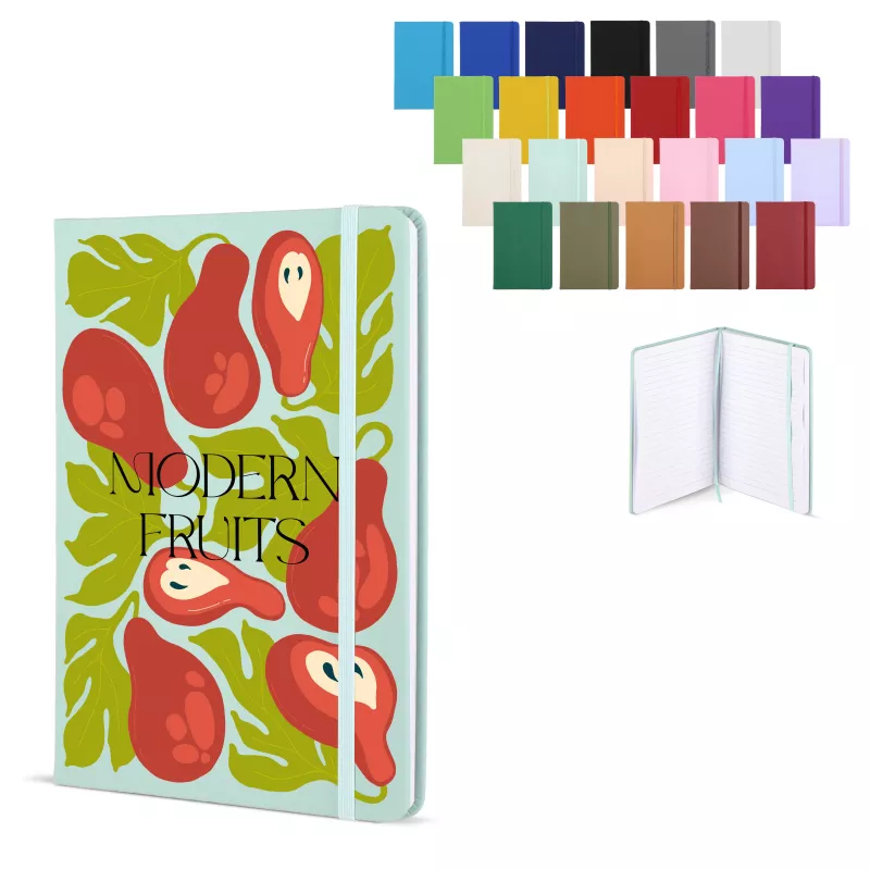 Notatnik A5 okładka z tworzywa PU z kartkami w linie - czarny (LT92066-N0002)