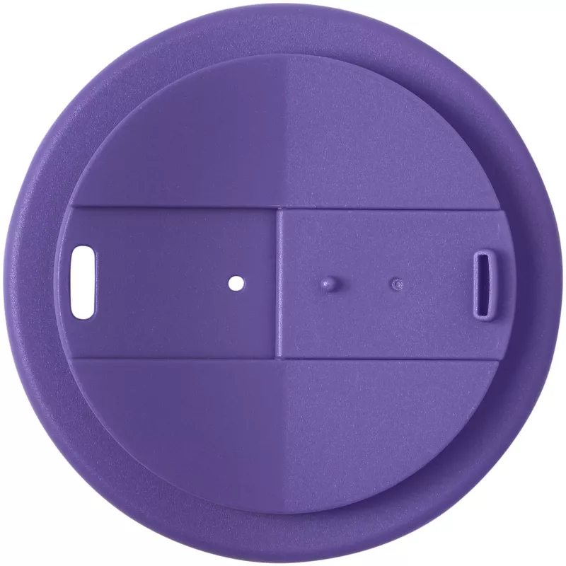 Kubek Americano® Eco z recyklingu o pojemności 350 ml z pokrywą odporną na zalanie - Czarny-Fioletowy (21042537)