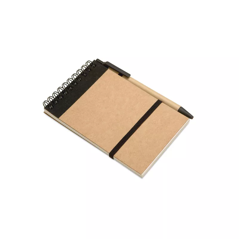 Notes A6 z długopisem 70 kartek gładkie SONORA - Czarny (IT3789-03)