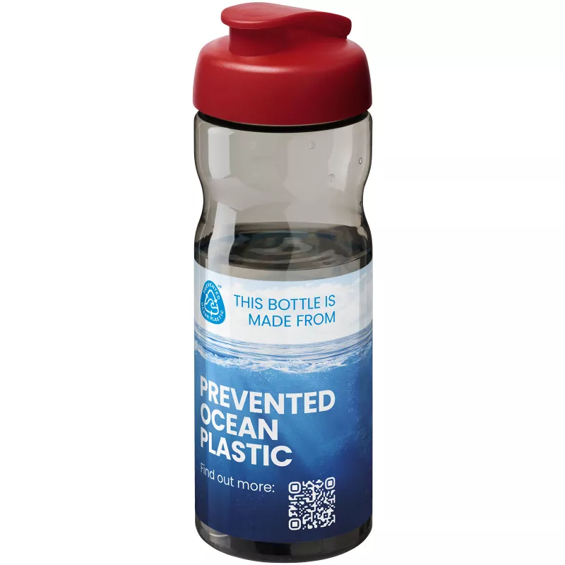 H2O Active® Eco Base 650 ml bidon sportowy z odchylaną pokrywką - Ciemnografitowy-Czerwony (22010021)