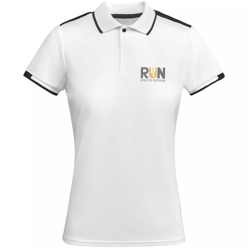 Tamil sportowa koszulka damska polo z krótkim rękawem - Biały-Czarny (R0409-BLACK-WHITE)