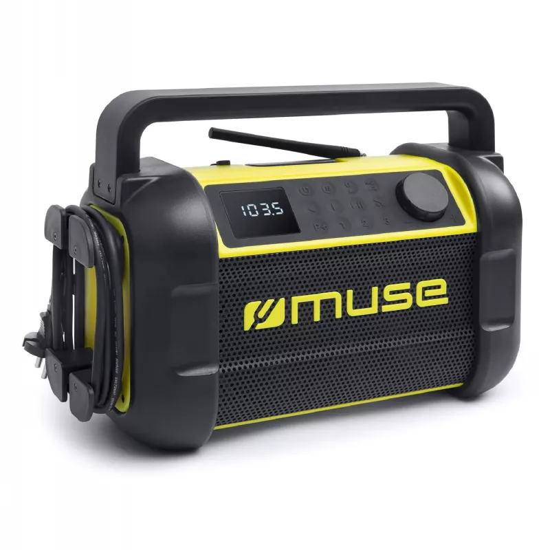 M-928 | Muse radio robocze z bluetooth 20W z radiem FM - czarno / żółty (LT55007-N0241)