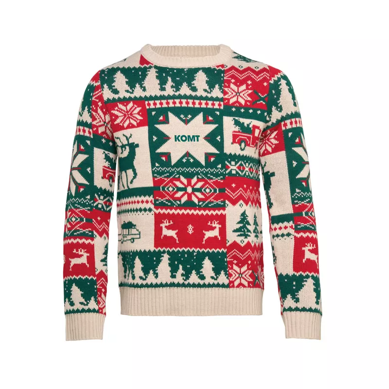 Sweter świąteczny z akrylu S-M SHIMIS - Bezowy (CX1601-13)