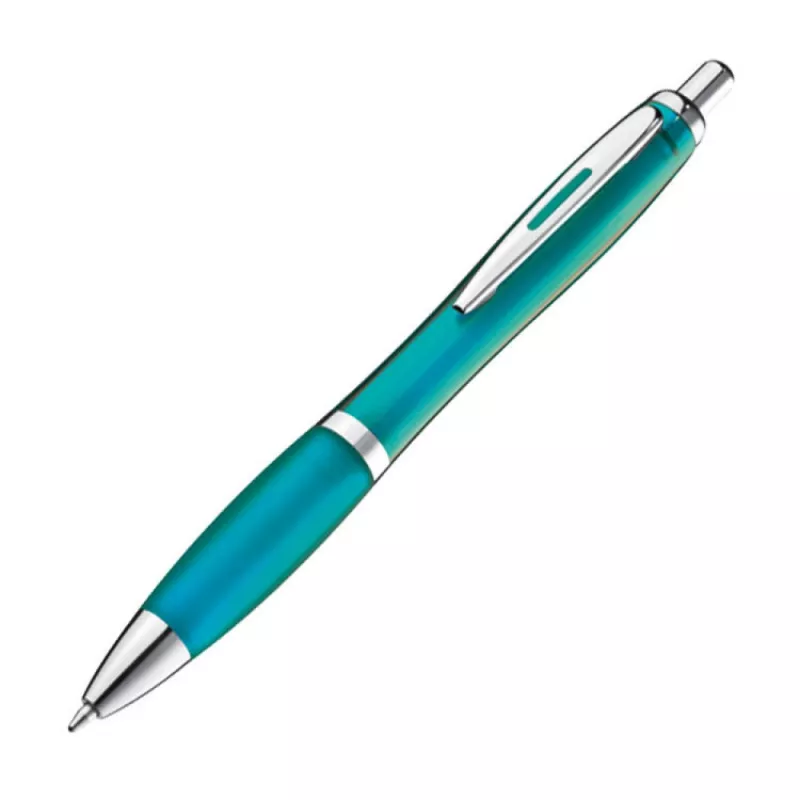 Długopis plastikowy reklamowy MOSCOW (transparentny) - turkusowy (1168214)