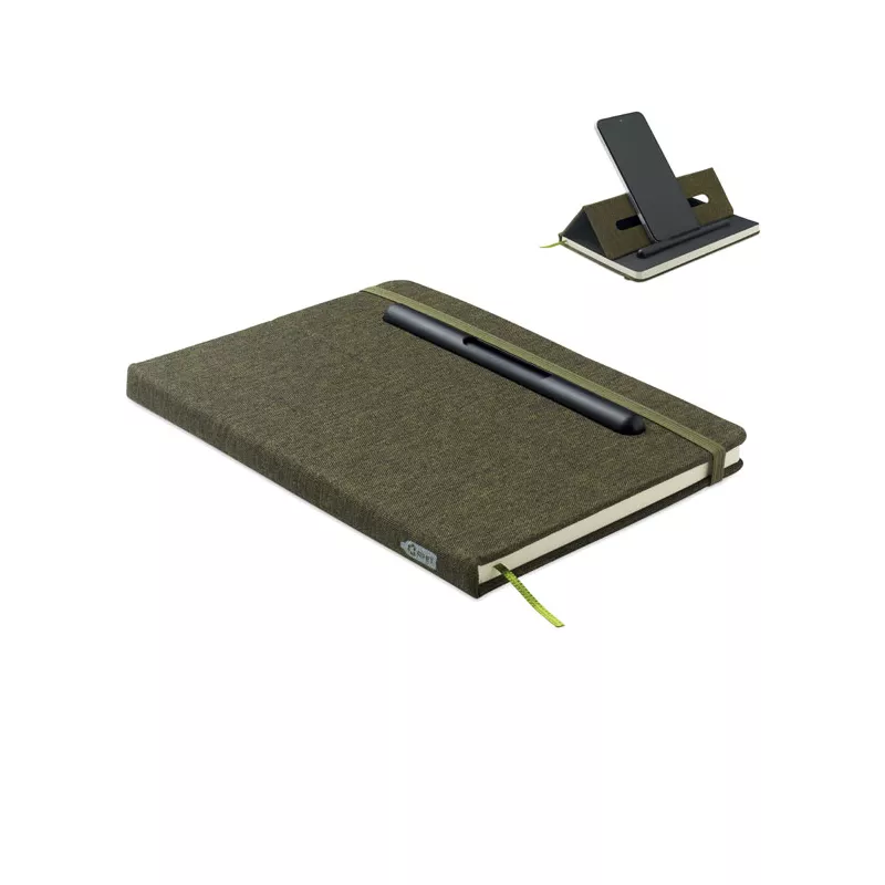 Notes A5 z długopisem 96 kartek w linię RINBOOK - Ciemnozielony (MO2687-60)