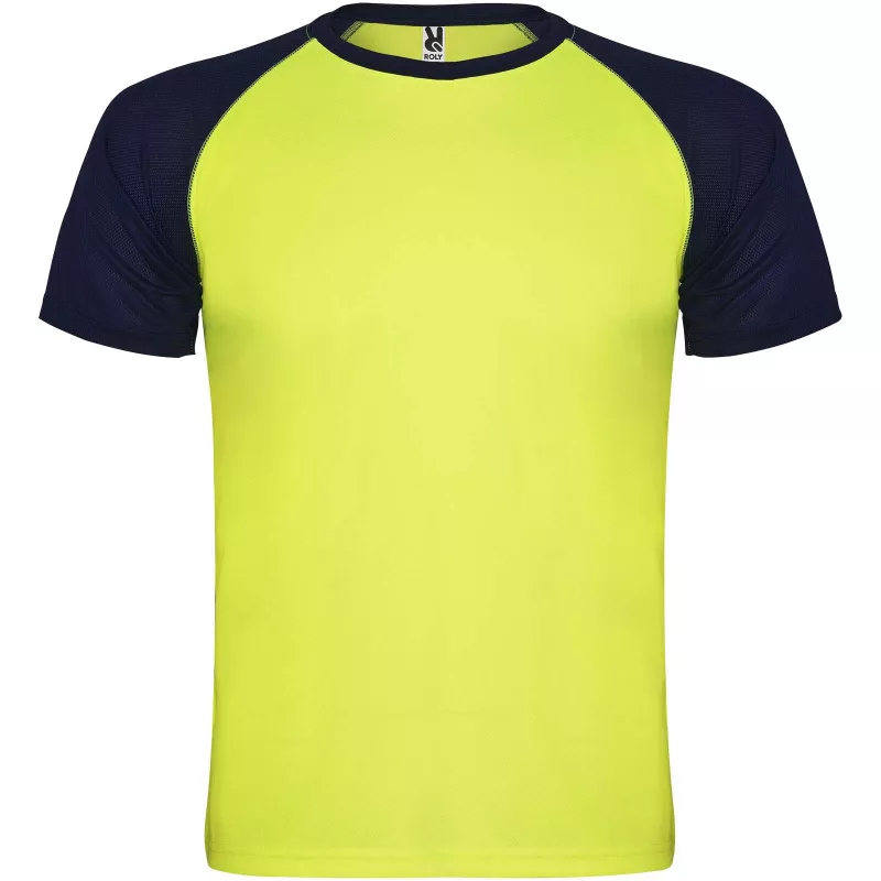 Indianapolis sportowa koszulka unisex z krótkim rękawem - Fluor Yellow-Navy Blue (R6650-FLYELLOW-NAVYBLUE)