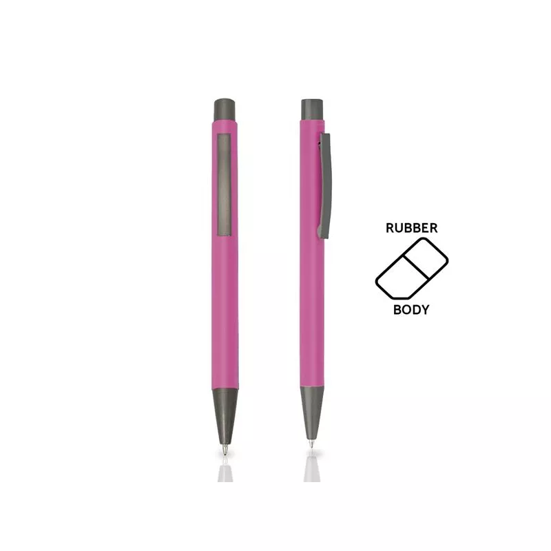 Długopis metalowy aluminiowy soft touch - Różowy (IP13148755)