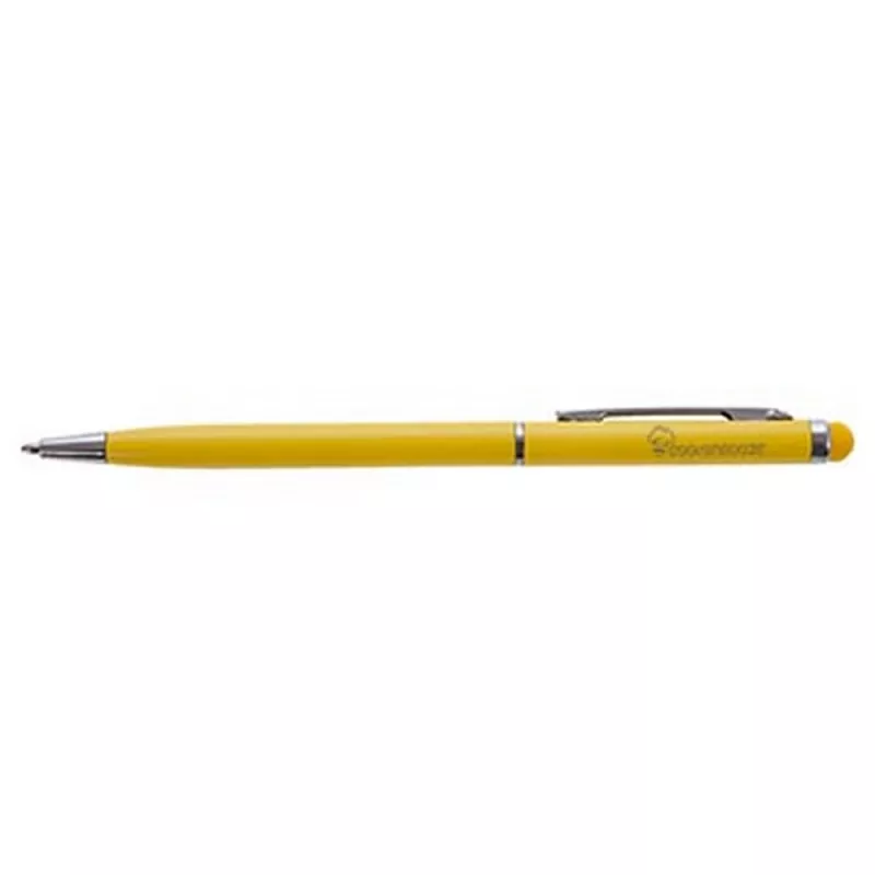 Długopis metalowy matowy z touch pen-em | Dennis - żółty (V1637-08)