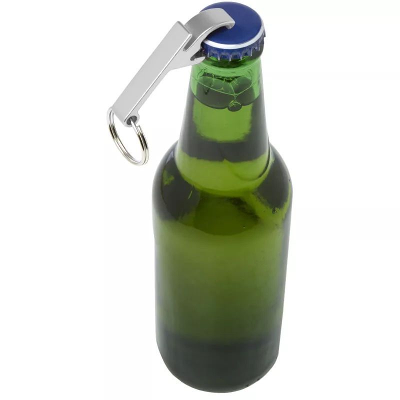 Tao otwieracz do butelek i puszek z łańcuchem do kluczy wykonany z aluminium pochodzącego z recyklingu z certyfikatem RCS  - Srebrny (10457181)