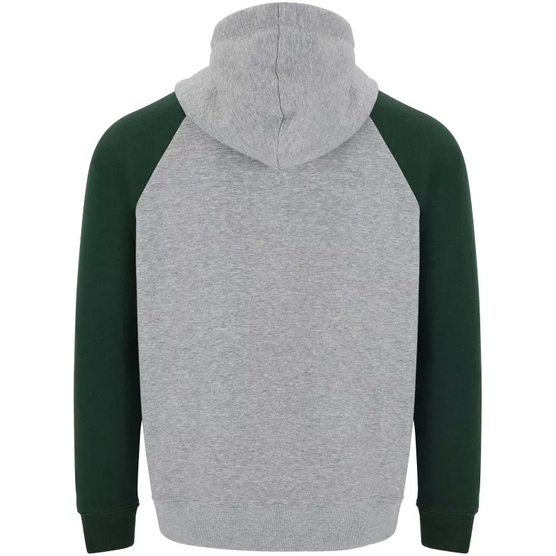 Badet dziecięca dwukolorowa bluza z kapturem - Butelkowa zieleń-Szary melanż (K1058-BOTTLE-H_GREY)