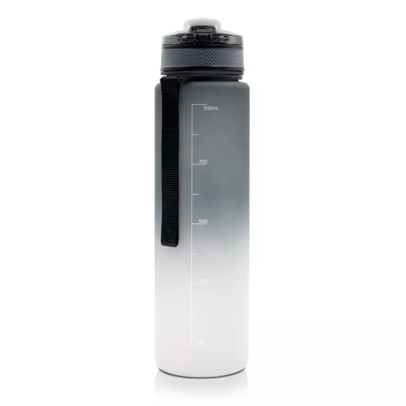 Butelka sportowa 1000 ml Air Gifts z miarką motywacyjną | Kayleigh - szary (V2144-19)