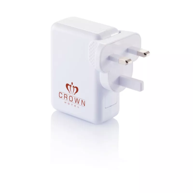 Uniwersalna ładowarka, adapter podróżny - biały (P820.373)