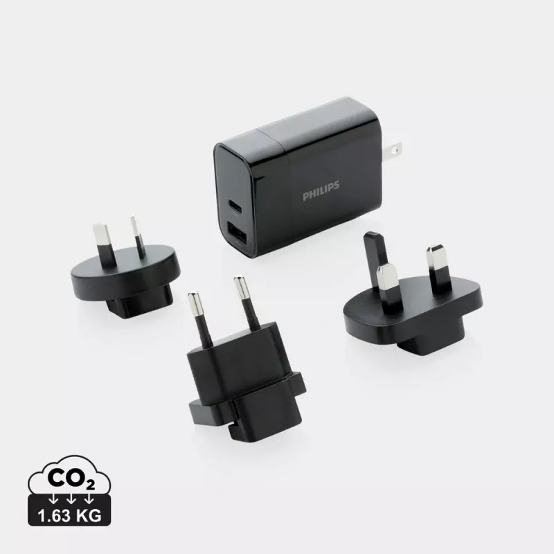 Uniwersalna ładowarka Philips 30W, adapter podróżny - czarny (P301.181)