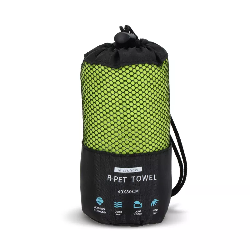 R-PET Szybkoschnący ręcznik 40×80 cm z woreczkiem, sublimacja. - jasnozielony (LT97214-N0032)