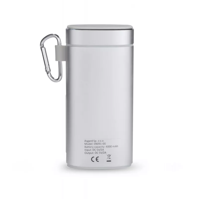 Głośnik bezprzewodowy z power bankiem SOUND 4000 mAh - srebrny (09091-00)