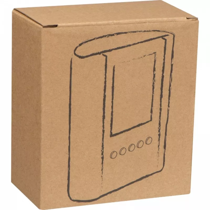 Stojak biurkowy z zegarem STEFANO - szary (2256407)