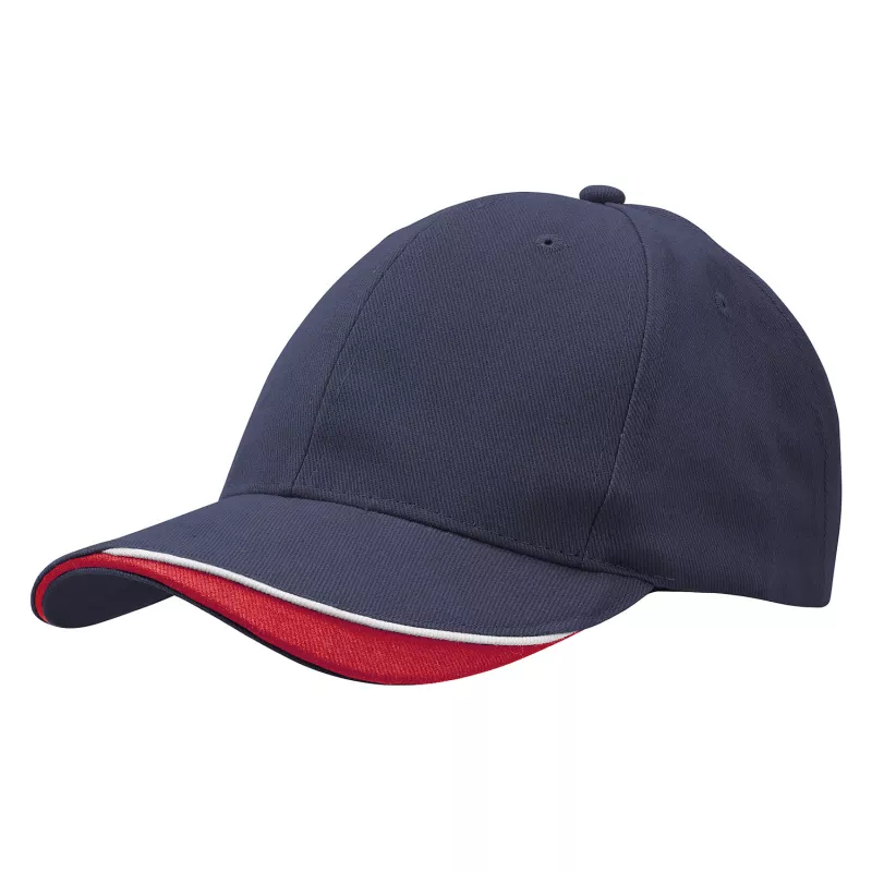 Czapka baseballowa z bawełny 270 g/m² z wstawką na daszku #4167 - granatowo-czerwona (HW-4167-NAVY/RED)