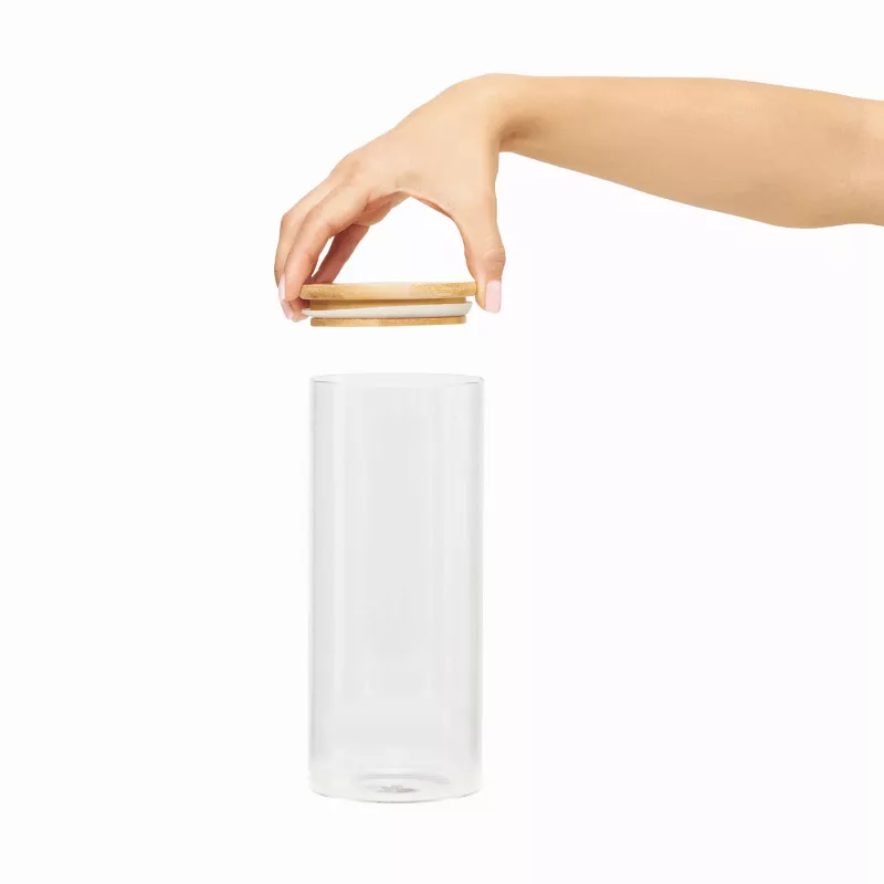 Szklany słoik, pojemność ok. 850 ml - brązowy, transparentny (56-0306037)