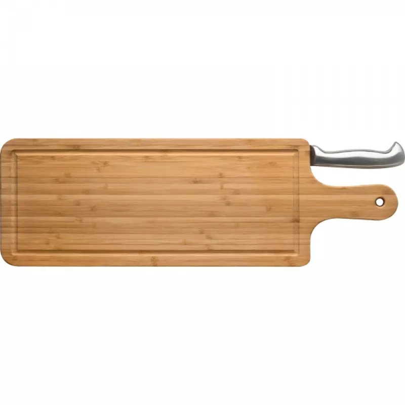 Deska kuchenna bambusowa z nożem ELFRIEDE - brązowy (8887201)