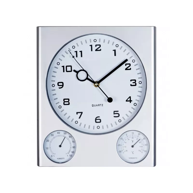 Zegar ścienny plastikowy DEN HAAG - szary (121307)