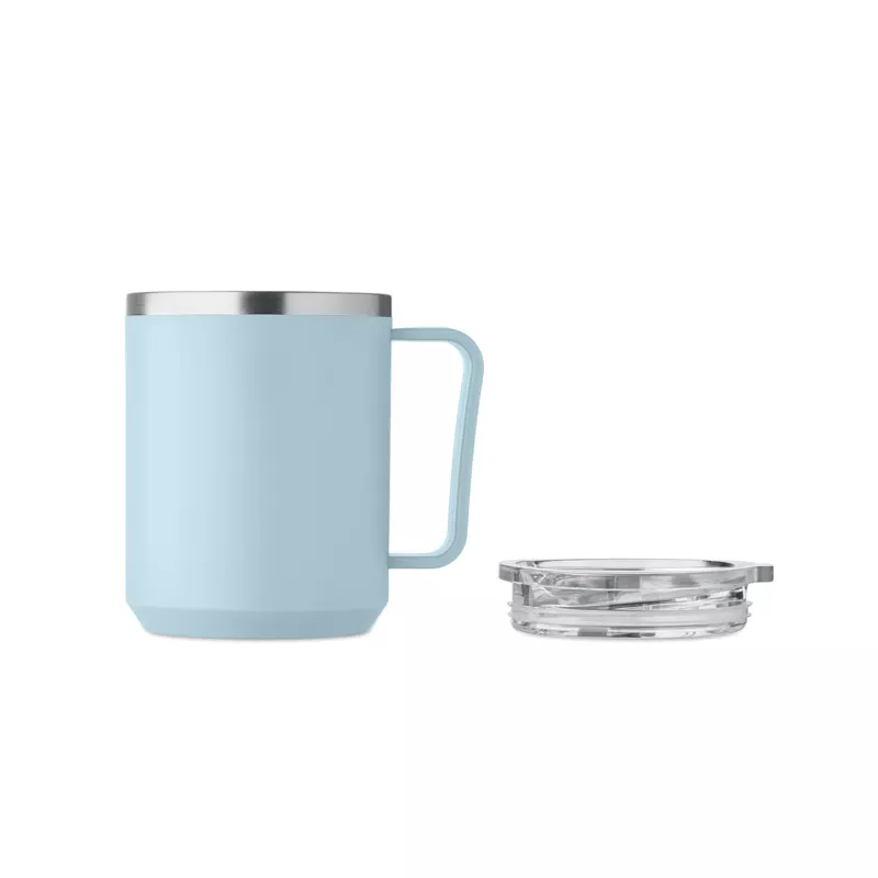 Kubek dwuścienny z przesuwaną pokrywką 400 ml COCOA - Baby Blue (MO2900-66)