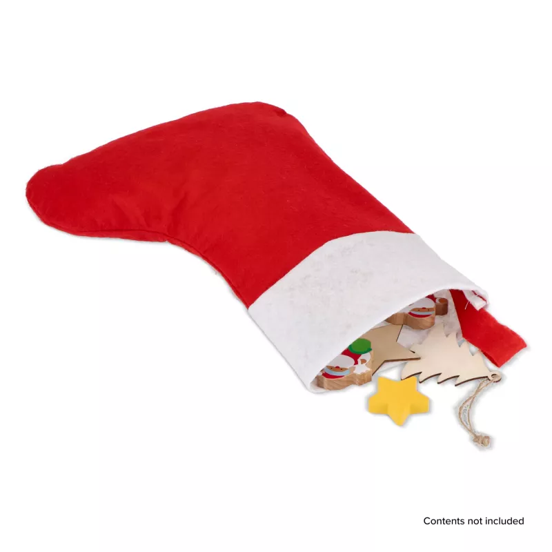 Filcowa pończocha świąteczna 43 cm - biało / czerwony (LT90274-N0121)
