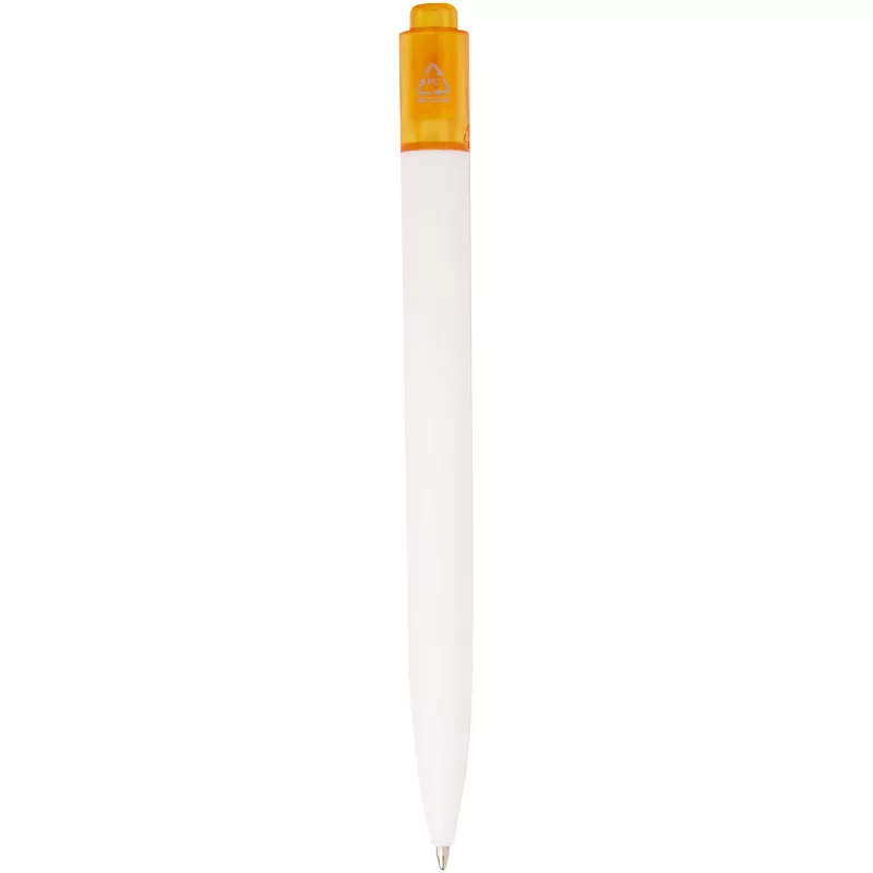 Thalaasa długopis z plastiku pochodzącego z oceanów - Biały-Pomaranczowy przezroczysty (10786131)
