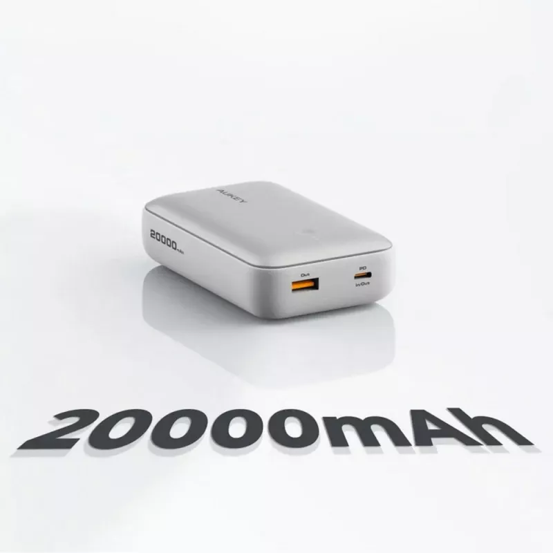 Power bank 20000 mAh Aukey - srebrny (VAM14-32)