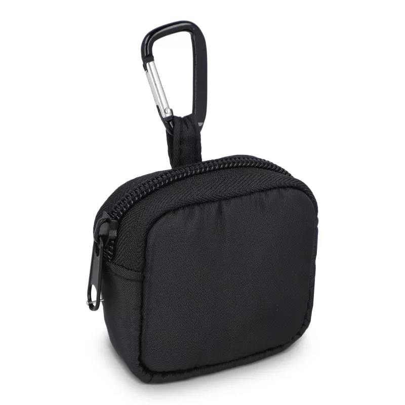 Nylonowe etui na słuchawki 6,5 x 6 cm - czarny (LT95323-N0002)
