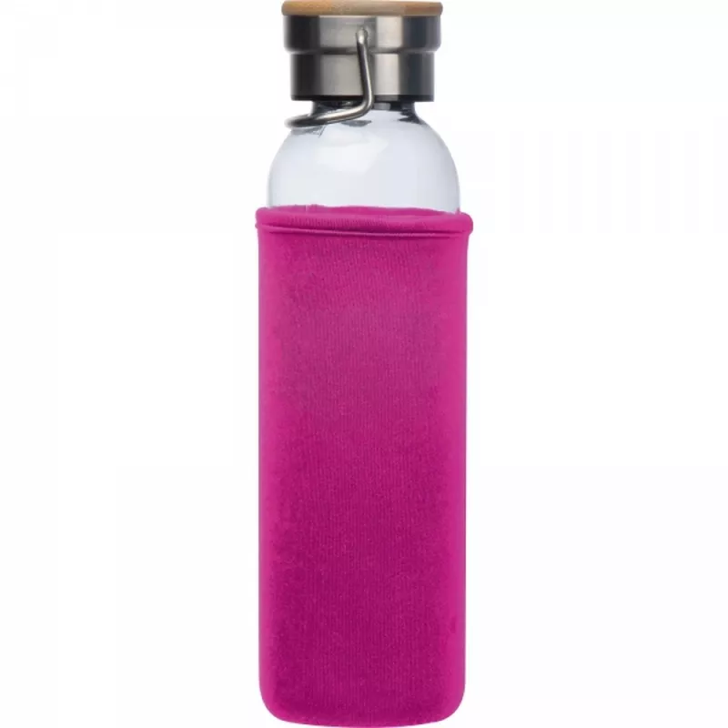 Butelka szklana z pokrowcem 600 ml RAMONA - różowy (6318111)