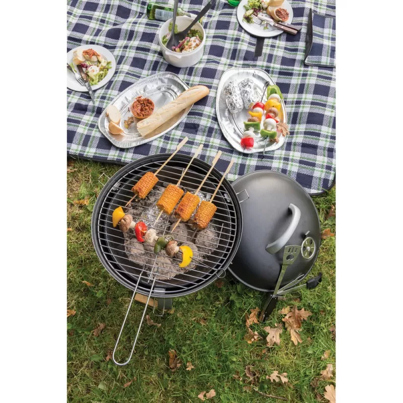 Koc piknikowy 130 x 145 cm, tartanowy - niebieski (P459.615)