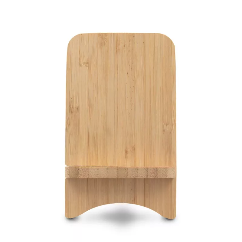 Składana bambusowa ładowarka bezprzewodowa 10W B'RIGHT, stojak na telefon | Barbra - drewno (V0189-17)