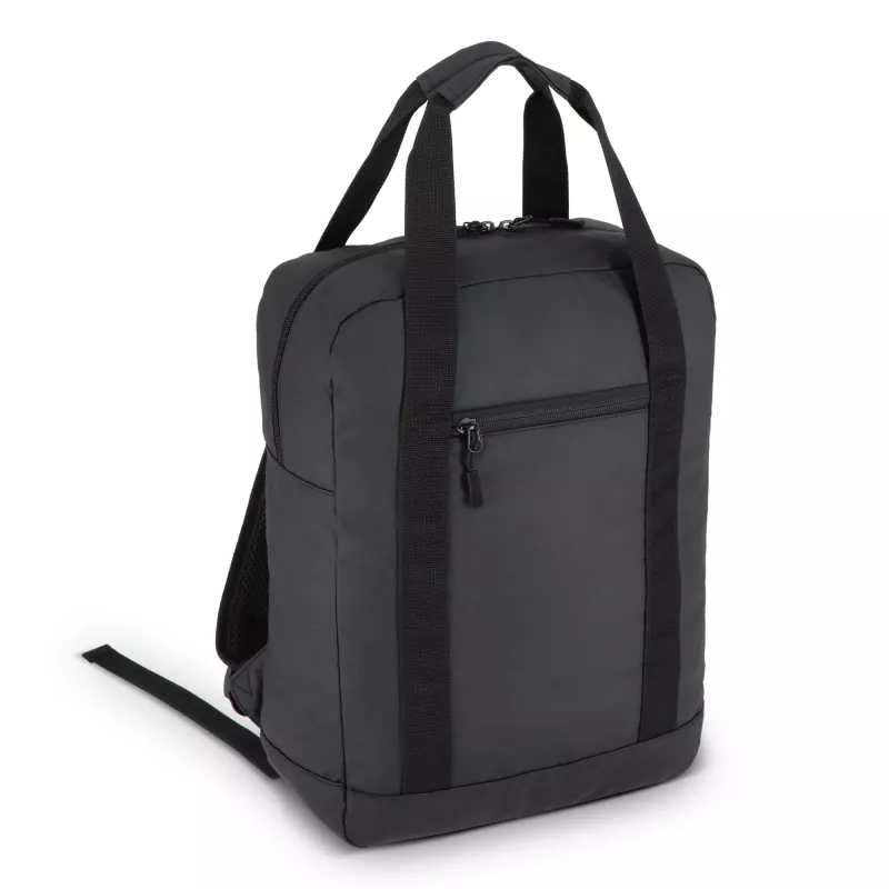Plecak z powłoką PU, wykonany z materiału R-PET 600D, 27,5 x 12 x 37,5 cm, 12 l - czarny (LT95362-N0002)