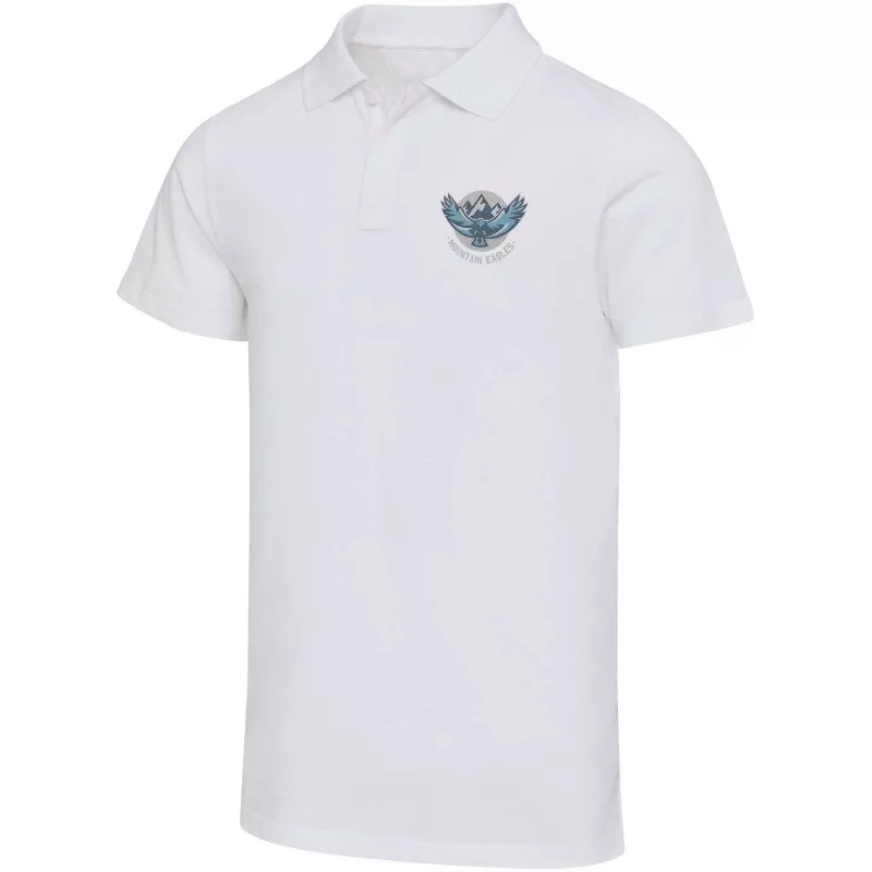 Graphite organiczna koszulka polo unisex o gramaturze 180 g/m², z krótkim rękawem i certyfikatem OCS - Biały (39559-WHITE)