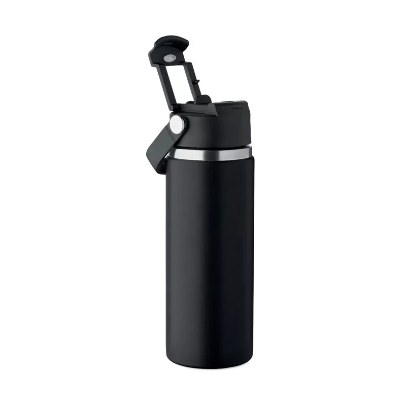 Butelka termiczna ze słomką 500 ml SUMA GRIP - Czarny (MO2775-03)