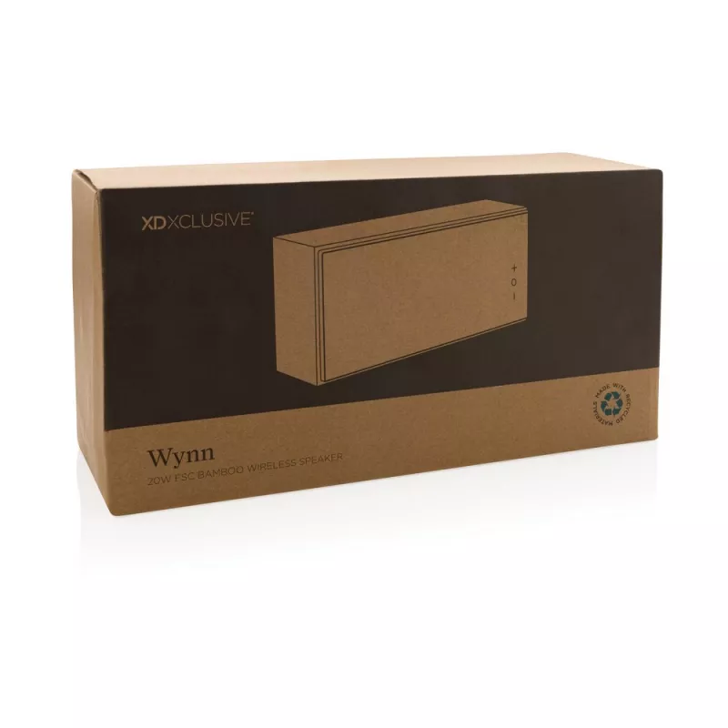 Bambusowy głośnik bezprzewodowy 20W Wynn - brązowy (P329.659)