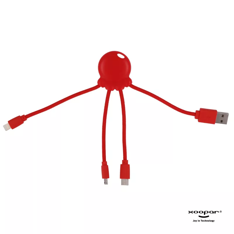 2087 | Xoopar Octopus Charging cable - czerwony (LT41005-N0021)