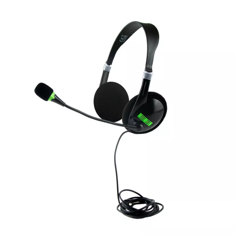 Zestaw słuchawkowy: słuchawki nauszne z mikrofonem | Kaur - czarny (V0169-03)