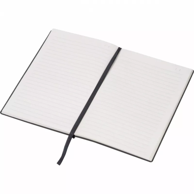 Notatnik A5 w linie z papieru z recyklingu FARGO - czarny (534603)